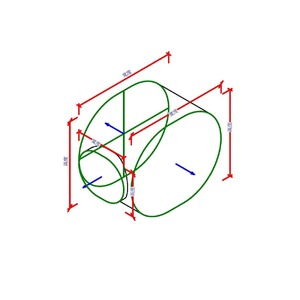 M_橢圓形 T 接頭 - 直式