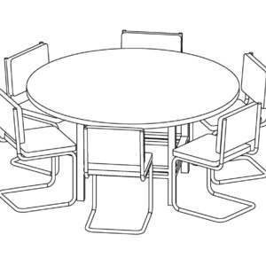M_圓形餐桌帶椅子